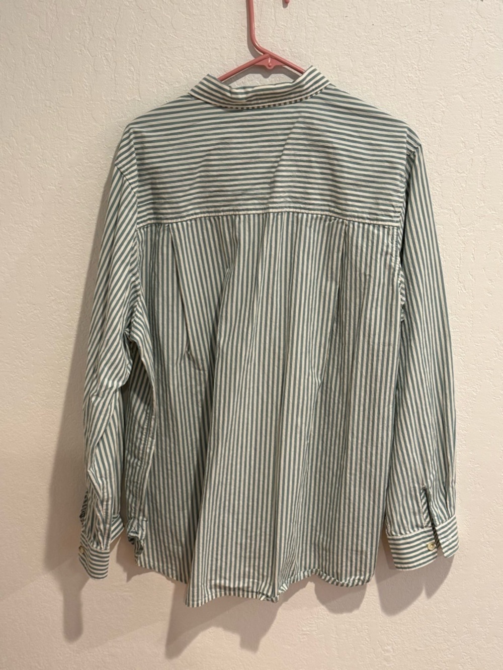 Marine Layer Green & White Vertical Stripe Oversized Button-Down Shirt - Picture 5 of 7